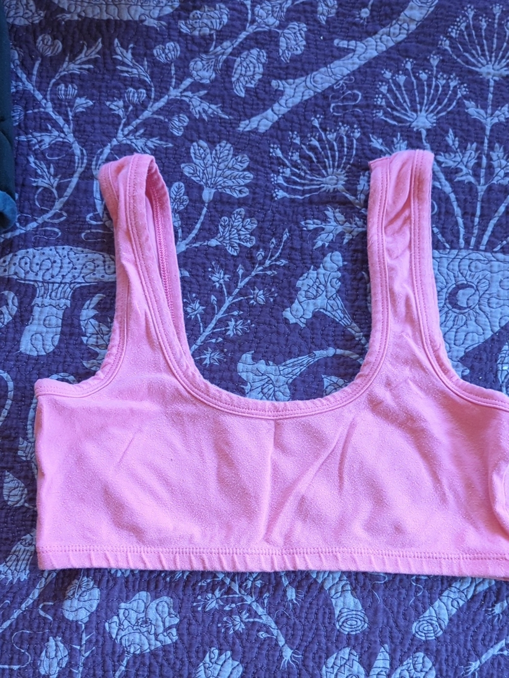 ARQ Pink Scoop Neck Seamless Cotton Bralette